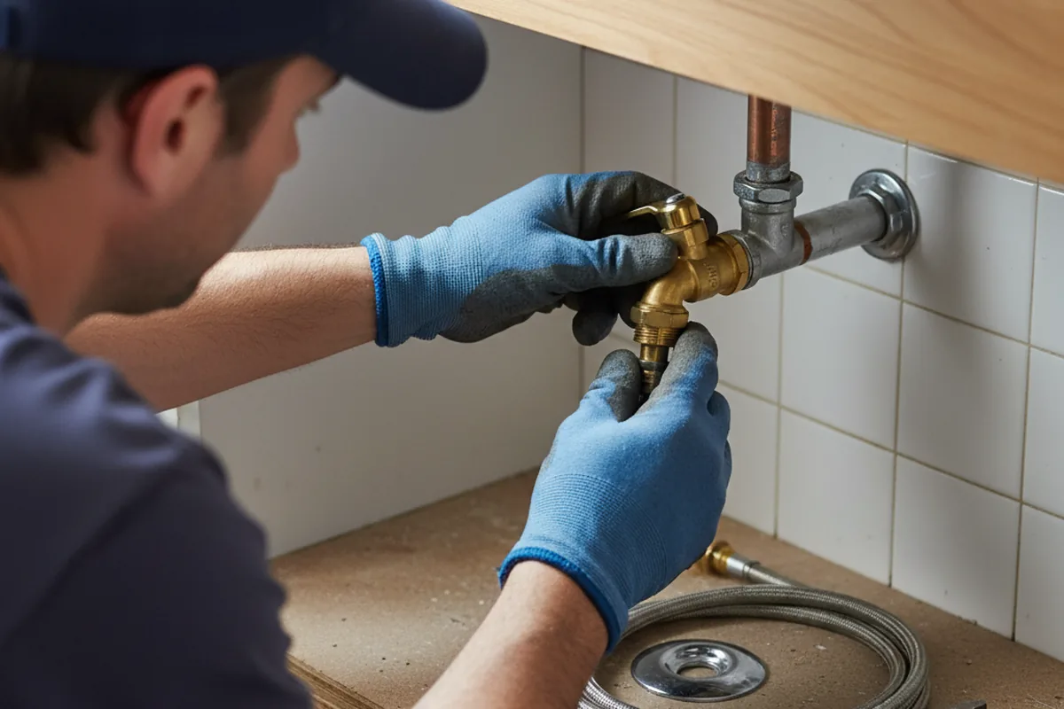 Shutoff valve and fitting work during Emergency Plumbing in Westernville